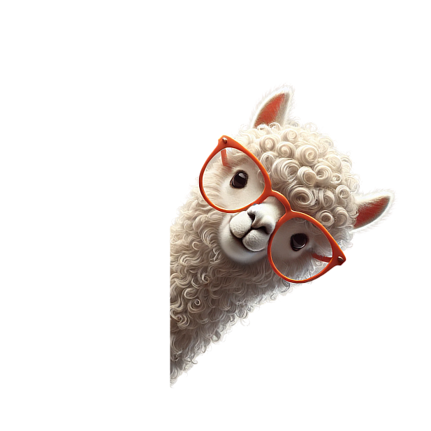 Alpaca with glasses